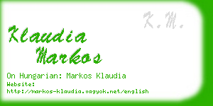 klaudia markos business card